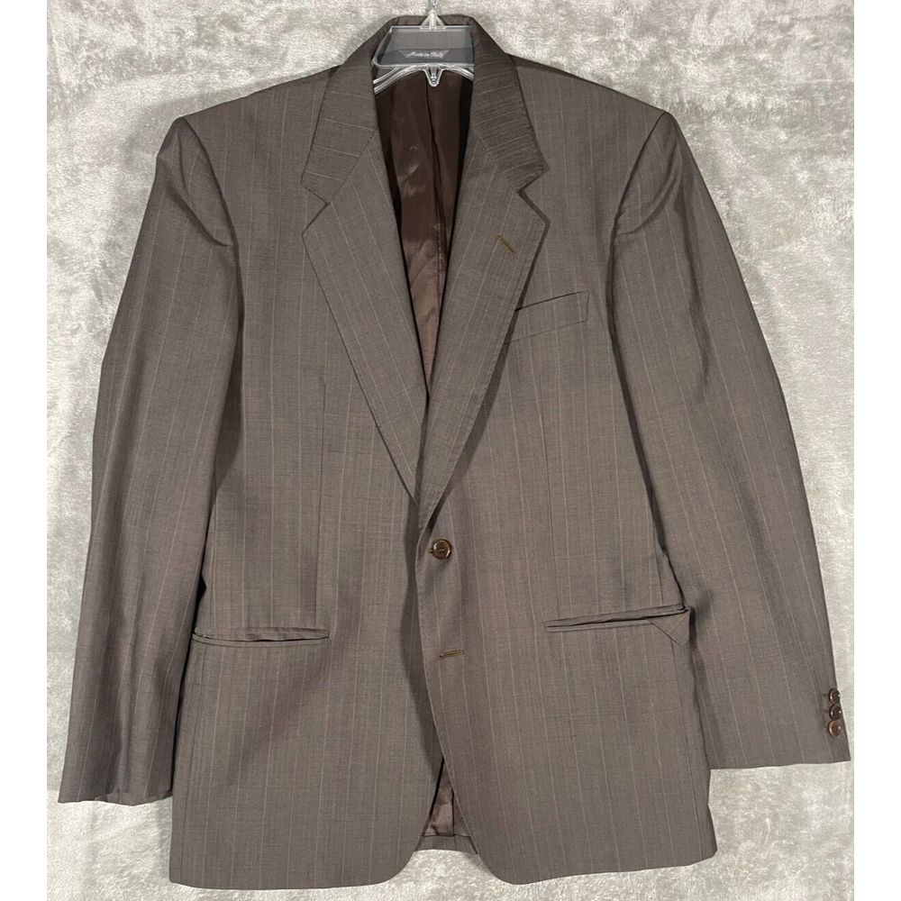 Vitale Barberis Canonico Blazer Mens Size US 50R‎ Brown Striped (other)